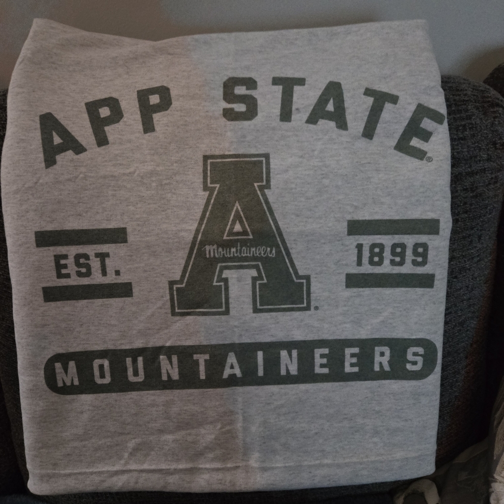App State Mountaineers Gray 5' Square Cozy Collegiant Cotton/Poly Throw/blanket